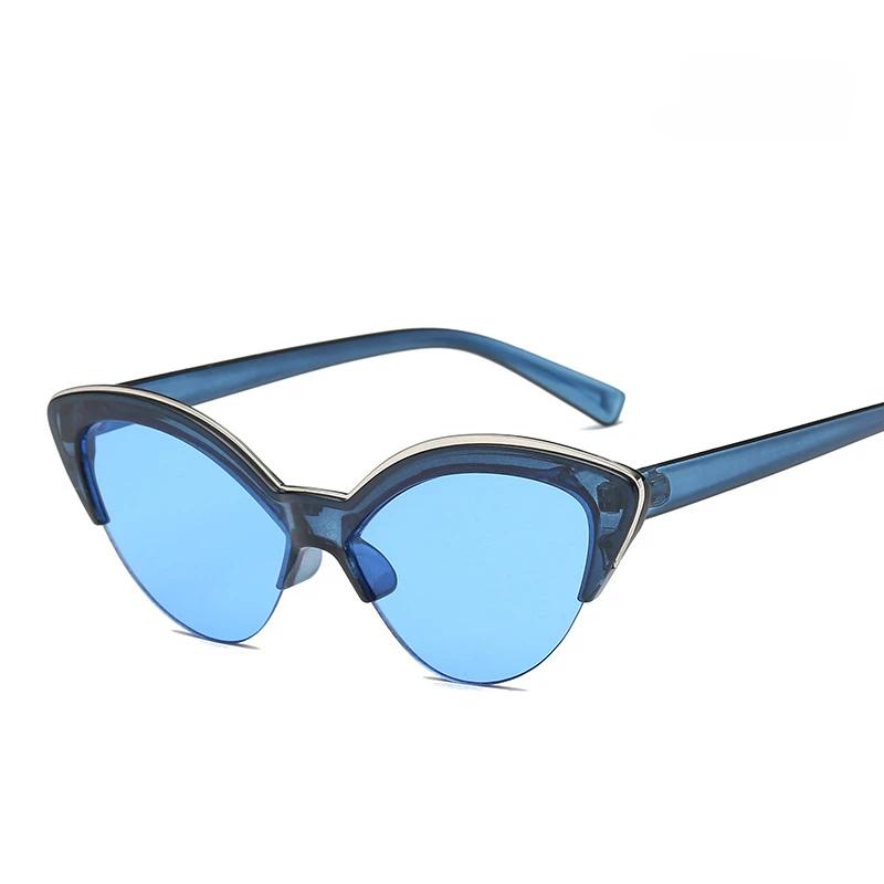 Retro White Cat Eye Sun Eyeglasses for Female Retro Latest Stylish Compact Half Frames Eyewear Trending Travel Sexy Woman Sunglasses