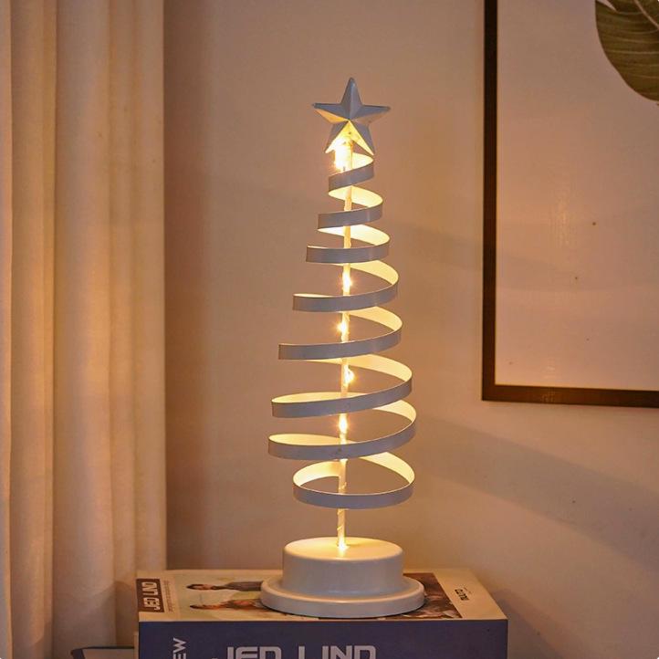 Gold Star Shaped LED Christmas Tree Lights - Iron Art Display Stand for Living Room Atmosphere Lighting
