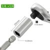 Socket Adapter Head 1/4 Inch Square Drive To 1/4 Hex Socket Adapter Converter Adapter Wrench Quick Change Hand Tool Accessorie