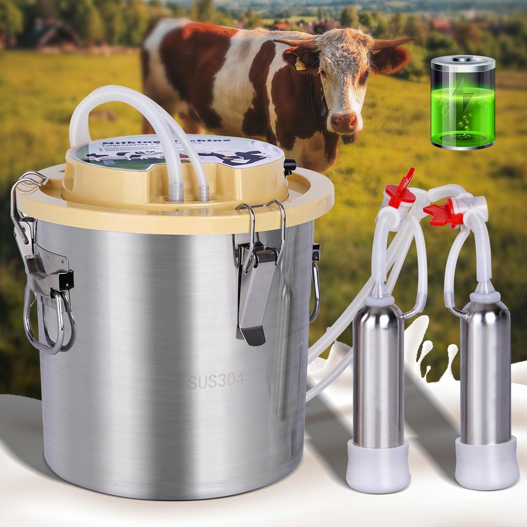 304 Stainless Steel 12L Electric Integrated Goat Cow Milking Machine Automatic Milking Machine Farm Breeding Equipment