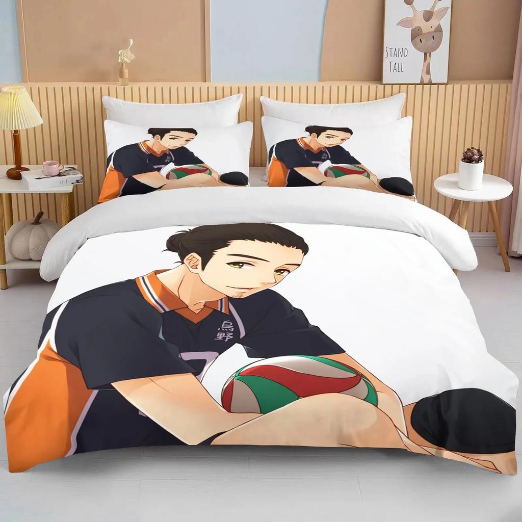 Neue 3D Haikyuu Bettwäschesets Cartoon Steppdecke Bettbezug Anime Bettdeckenbezug Kissenbezugsets Erwachsene Kinder Bettwäschesets Heimtextilien