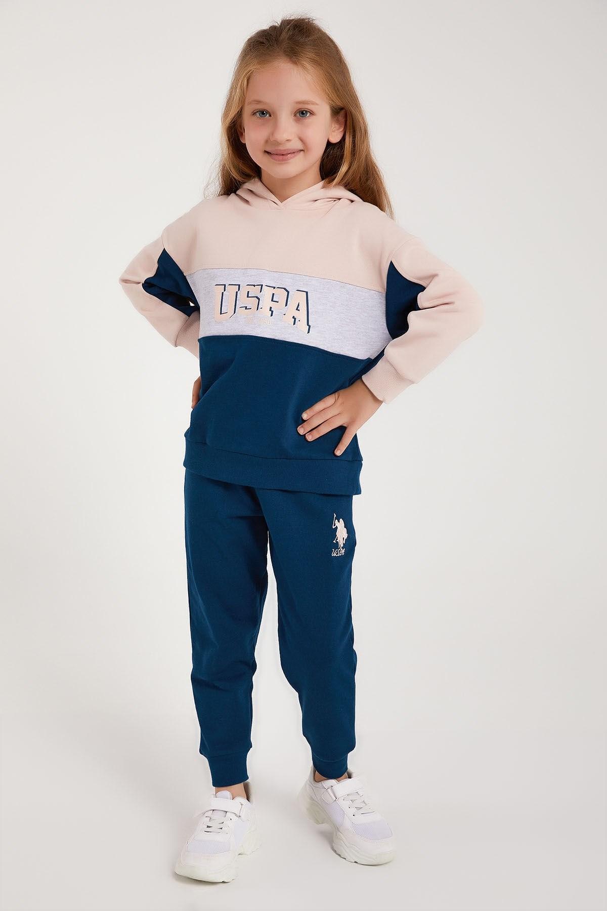 

База. Комплект спортивного костюма с капюшоном для девочек Polo Assn Licensed Powder