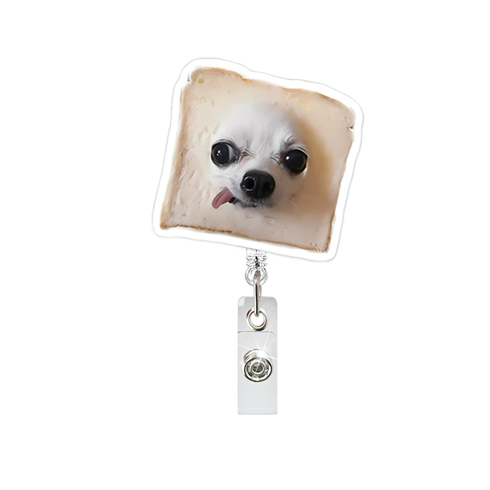 

1 шт. Смешной мем про собаку Акриловый держатель для бейджа Выдвижной Легко вытягиваемый Бейдж-ролик Шнурок для держателя ID-карты Бейдж с именем Ключ Аксессуар для медсестры
