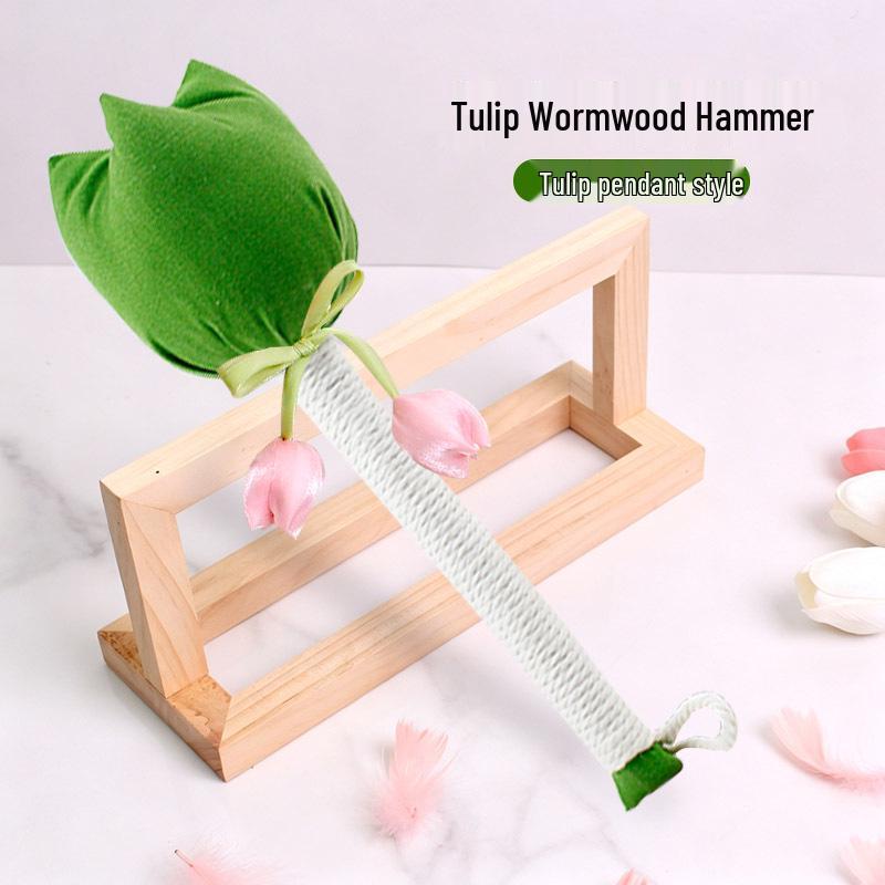 Brocade Tulip Mugwort Health Hammer: Exquisite Meridian Massage Hammer, Perfect Gift for Girls.