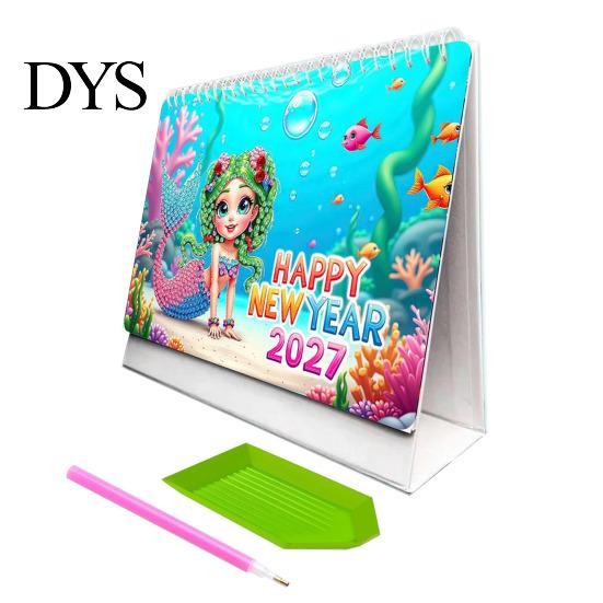 Practical Tabletop Planner Diamond Art Desk Calendar Kit, 2027 Craft 12 Monthly Desktop Organizer from Jan To Dec, DIY for Home Office Decor Kit