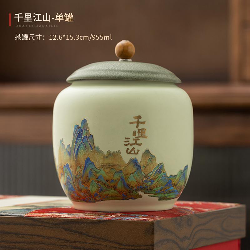 Креативный расписной цветочный сине-белый фарфоровый чайник, герметичная кофейная банка для дома, влагозащитная, декоративная банка-контейнер