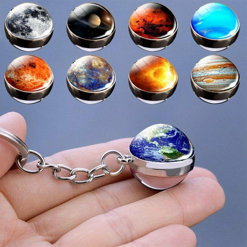 Details about / Planet Galaxy Keychain Solar System Nebula Pendant For Valentine Gift New 1pc