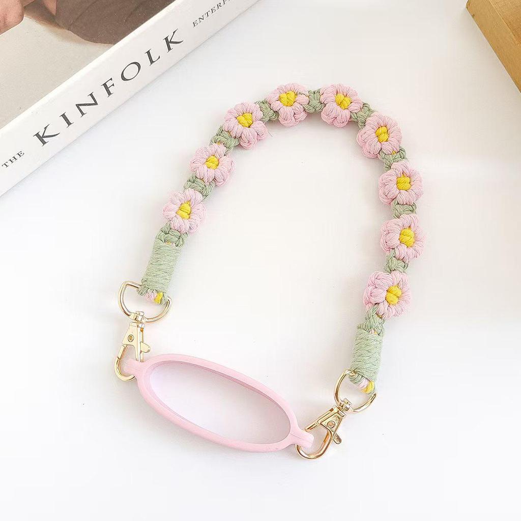 Handmade Daisy Woven Water Bottle Lanyard Strap