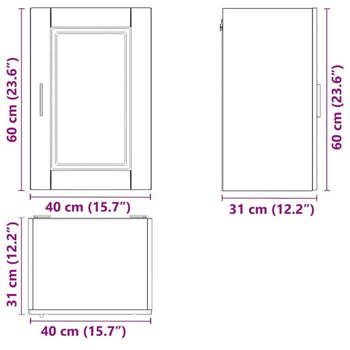 VidaXL Kitchen Wall Cabinet Porto Brown Oak Engineered Wood 854034