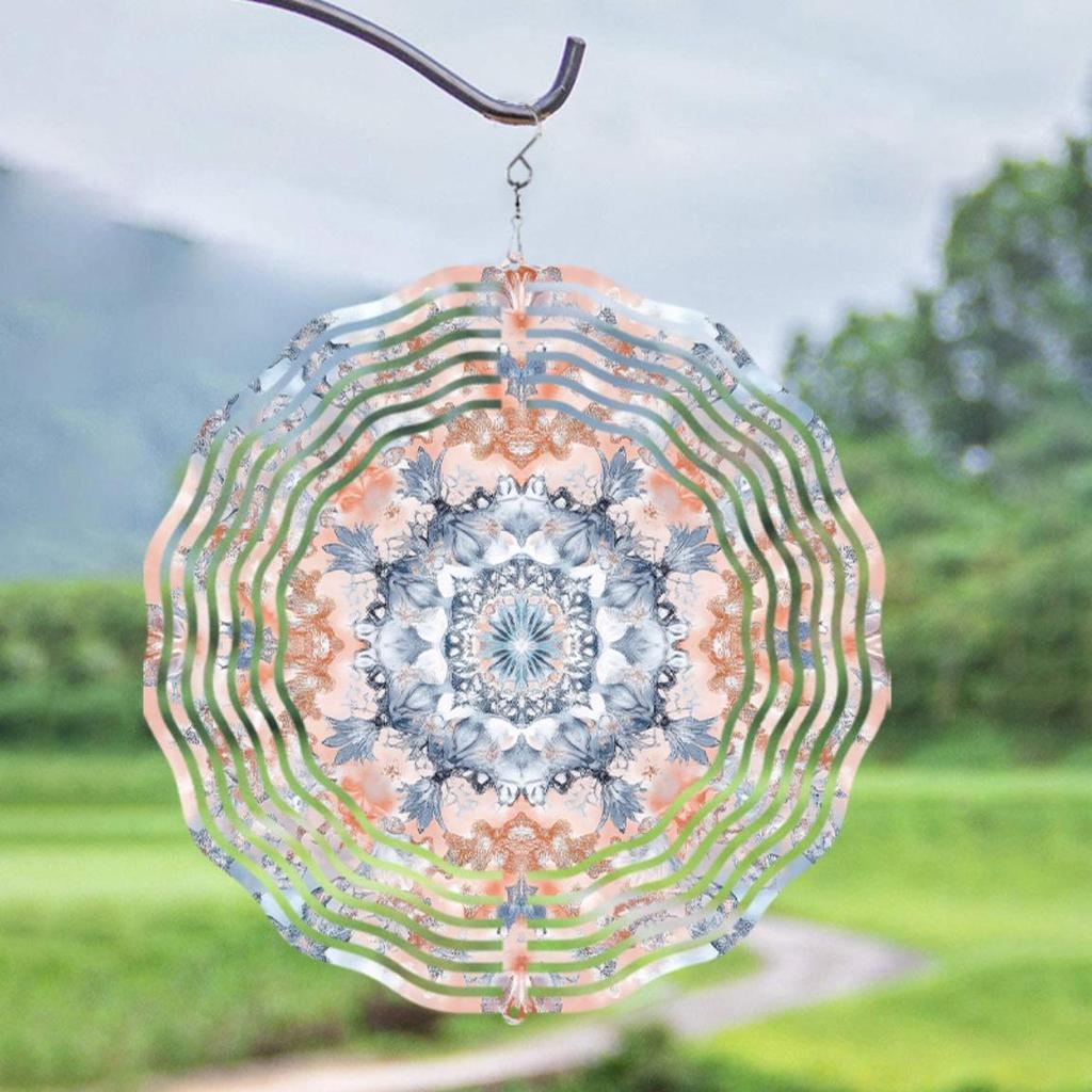 10 Inch Hanging Wind Chime Rotating Design for Outdoor Garden Balcony Decor Spring Summer Breeze Relaxing Romantic Atmosphere