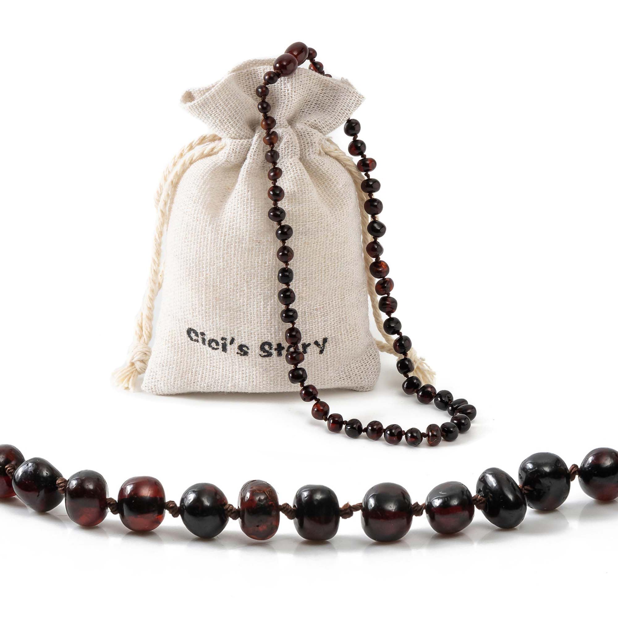 

Набір у подарунок бурштинове намисто (Вишня) (28см) - Ручна робота, Протестовано в лабораторії, Справжній бурштин