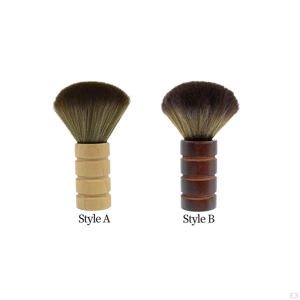 Barber Neck Duster Brush ,Hair Cleaning Sweeping with Wooden Handle, Hair Removal Hairbrush
