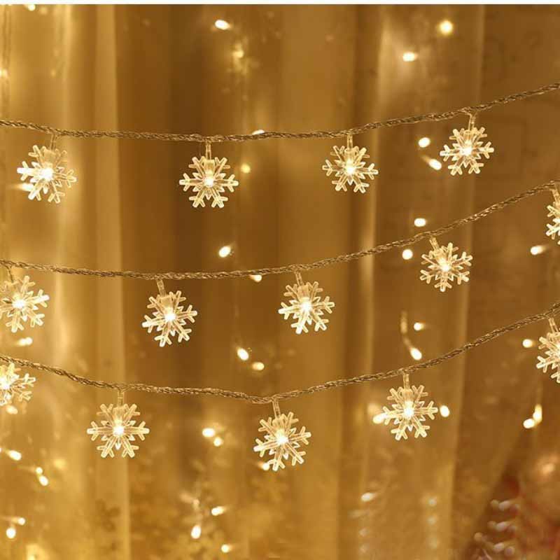 2/3m LED Christmas Snowflake String Light Indoor & Outdoor Hanging Decorative Lighting Fairy Atmosphere Lamp For Garden Party