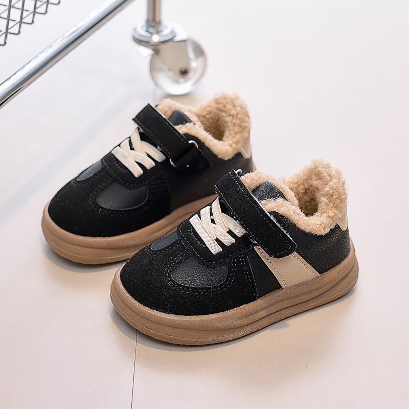 New winter casual fleece-lined sneakers for boys and girls, fashionable and warm cotton shoes, versatile children's shoes, popular model