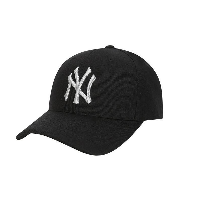 MLB Logo embroidery, polyester spandex, peaked cap, same style for men and women, couple style New York Yankees/Heather Gray One Size Unpackaged graue