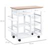 Kitchen Trolley, Serving Cart, Drawers, Baskets, Towel Rack, Wheels, 92 x 37 x 82 cm, White