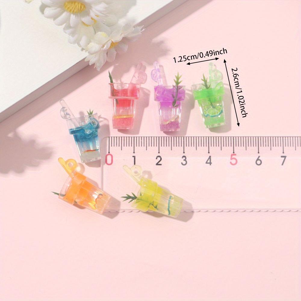 6/12/18pcs Resin Material Luminous Cup Pendant Bottle Pendant Resin Cup Pendant DIY Summer Beach Ankle Bracelet Earrings Keychain