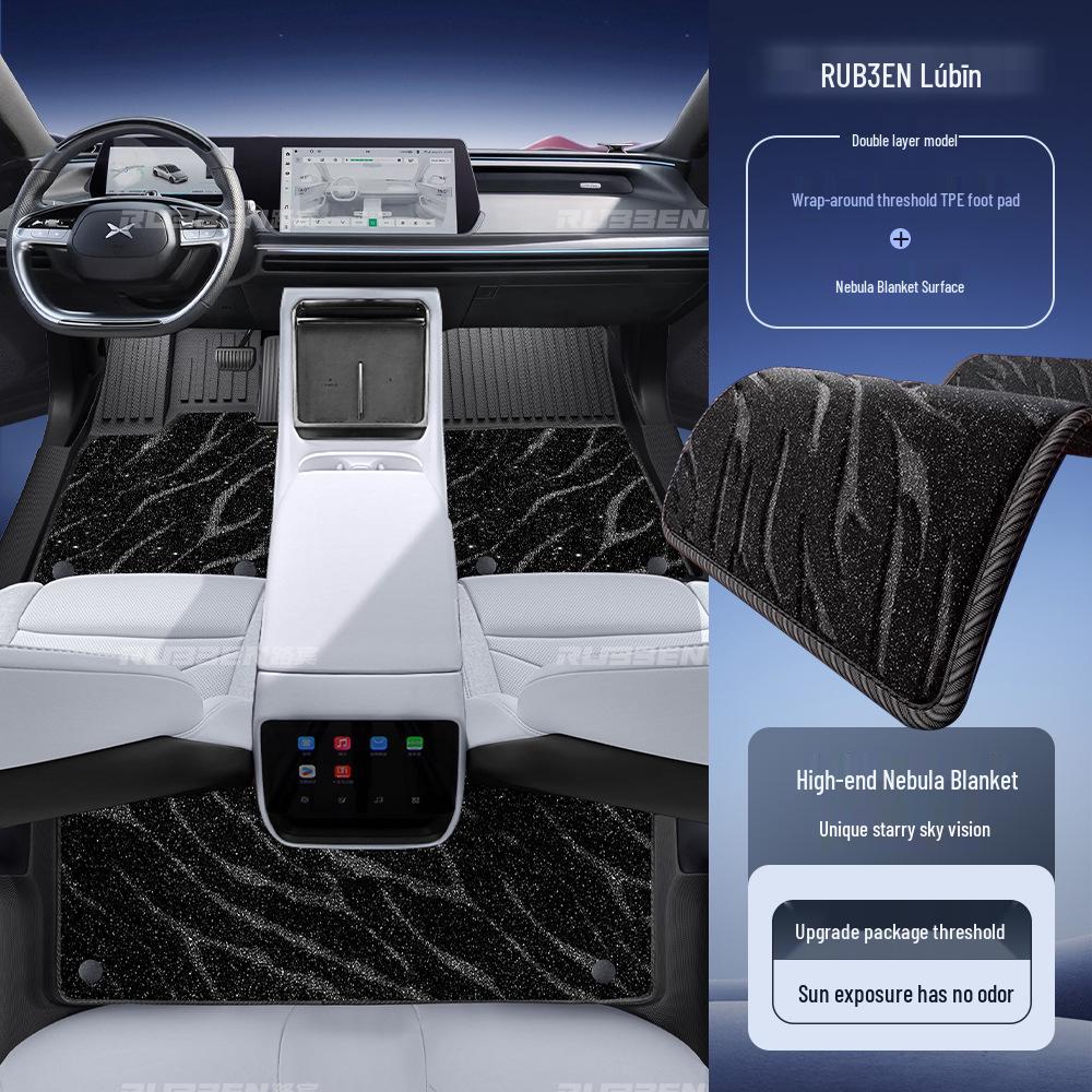 Xiaopeng P7 TPE Waterproof Floor Mats: Full-Coverage, Thickened Door Sill Carpet