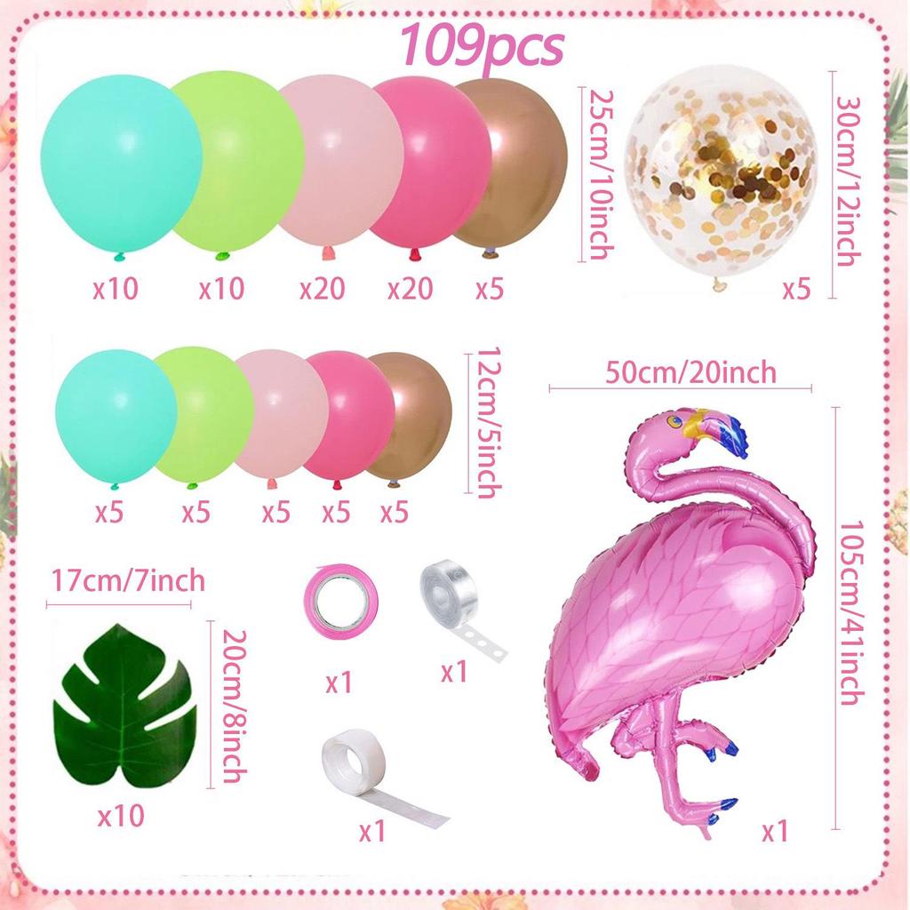 Flamingo Hawaiian Summer Party Balloon Arch Set