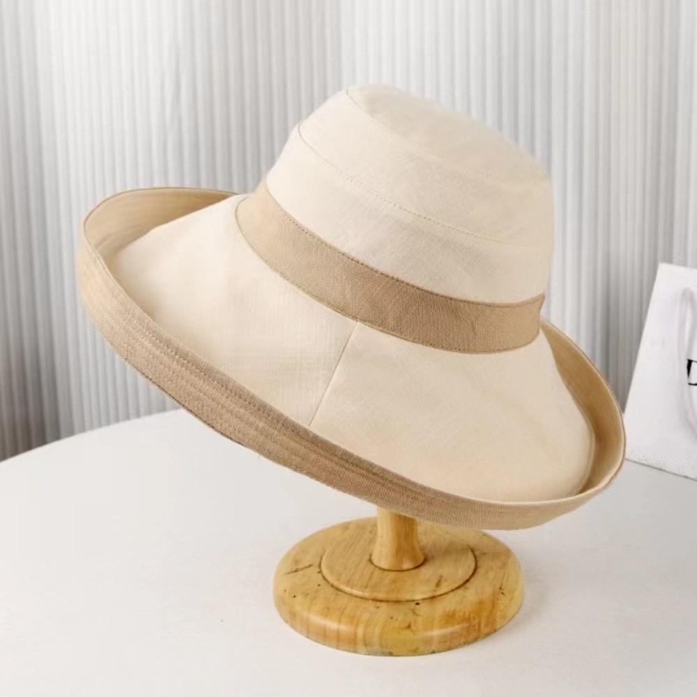 

Fashion Solid Color Bucket Hat Curled Brim Anti-UV Protection Fisherman Hat Wide Brim Foldable Design Beach Hat Hiking хаки