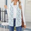 Gilet Cardigan Cappotto Caldo Moda Donna Stampa Retrò in Pile