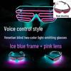 Voice-Controlled LED Trendy Light-Up Shutter Glasses for Festivals