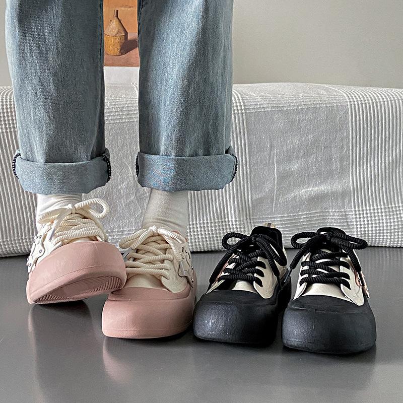 2025 spring new star board shoes student versatile casual Korean version muffin shoes ugly cute bread shoes women TMY610