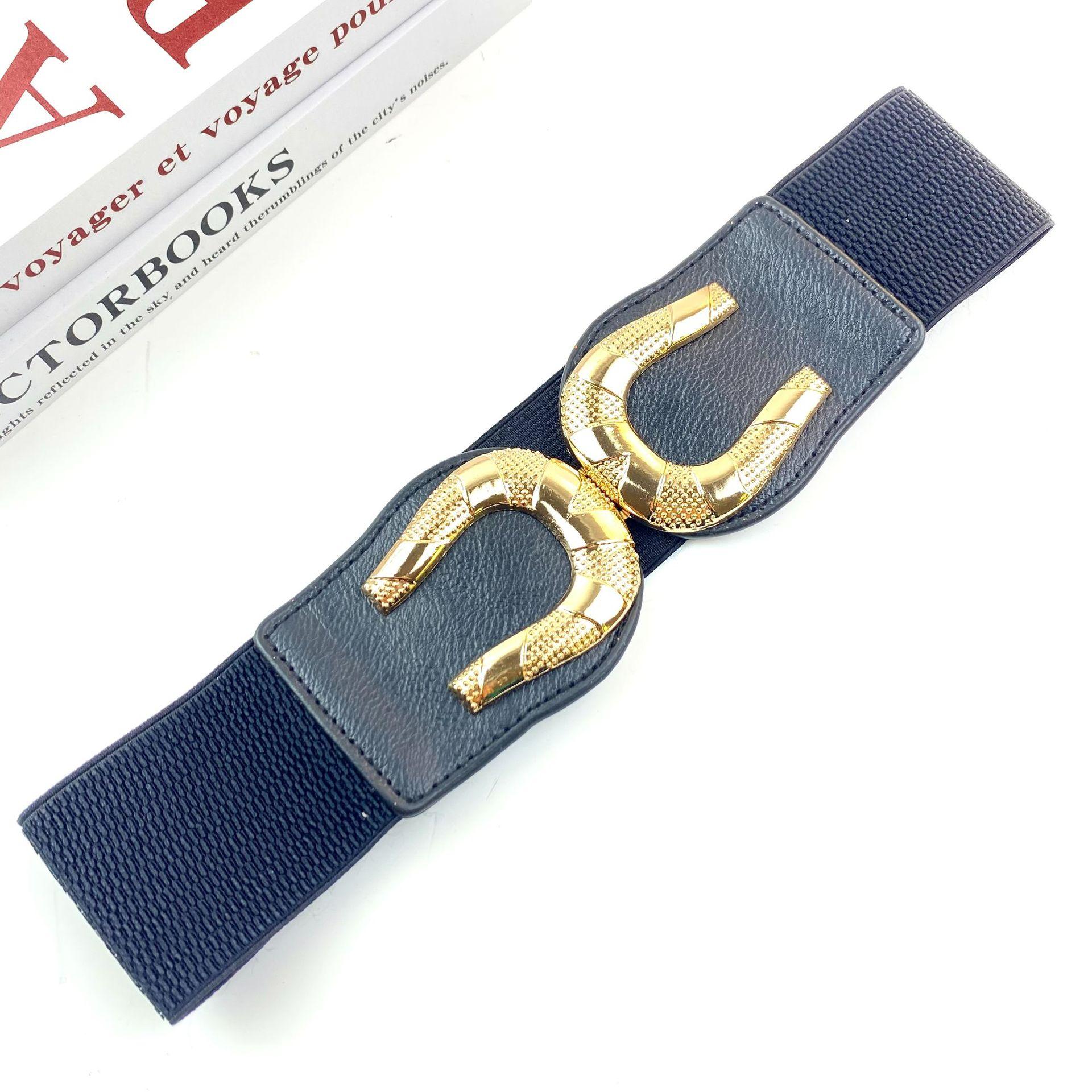 Elastic Belt Ladies Wide Waist Seal Decorative Belt Wide Edition Waist Slim Fit Elastic Black With Skirt 62cm чёрный