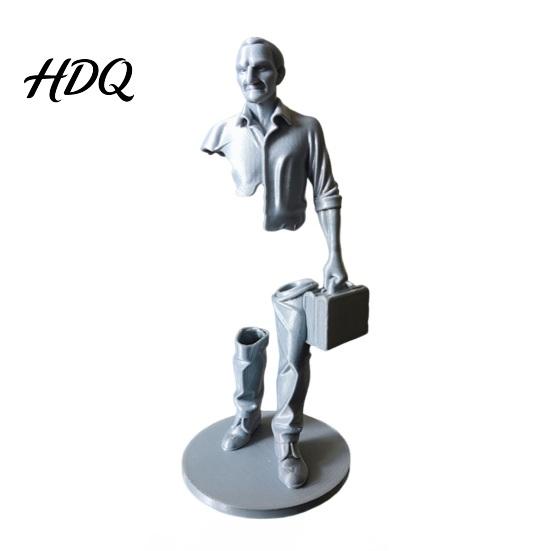 Модель Офисного Работника 3D Печатная Фигурка Работающего Человека с Портфелем Современный Абстрактный