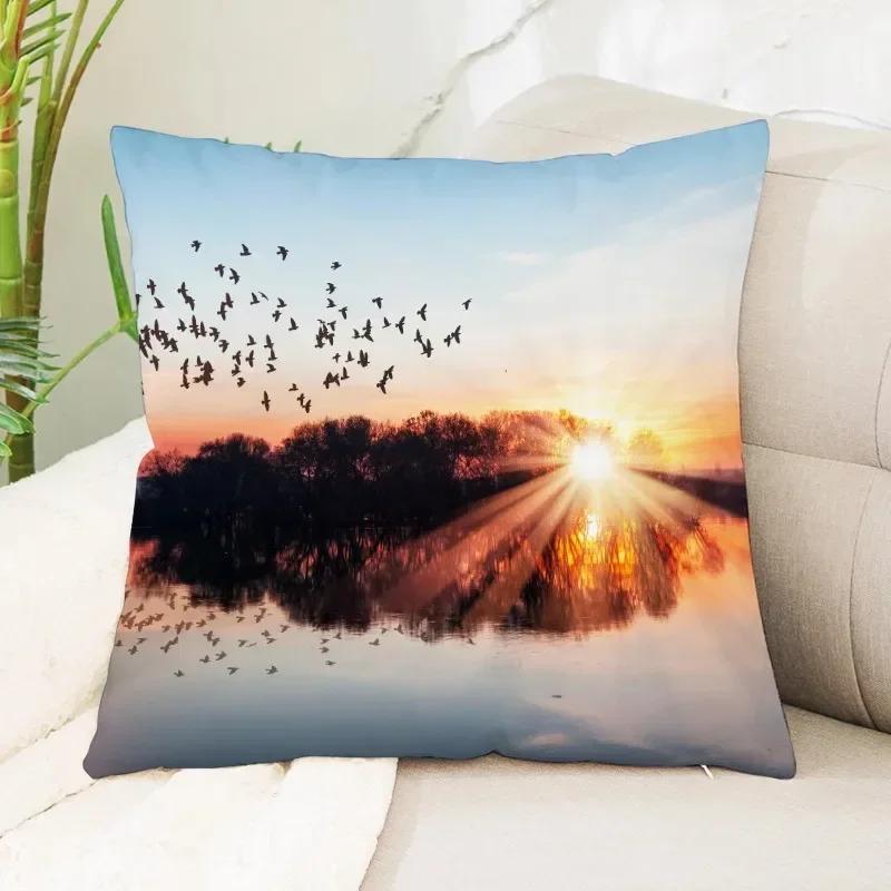 Luxury Home Decor Pillow Cover Car Living Room Sofa Cushion Cover Wave Beach Pattern Cushion Cover