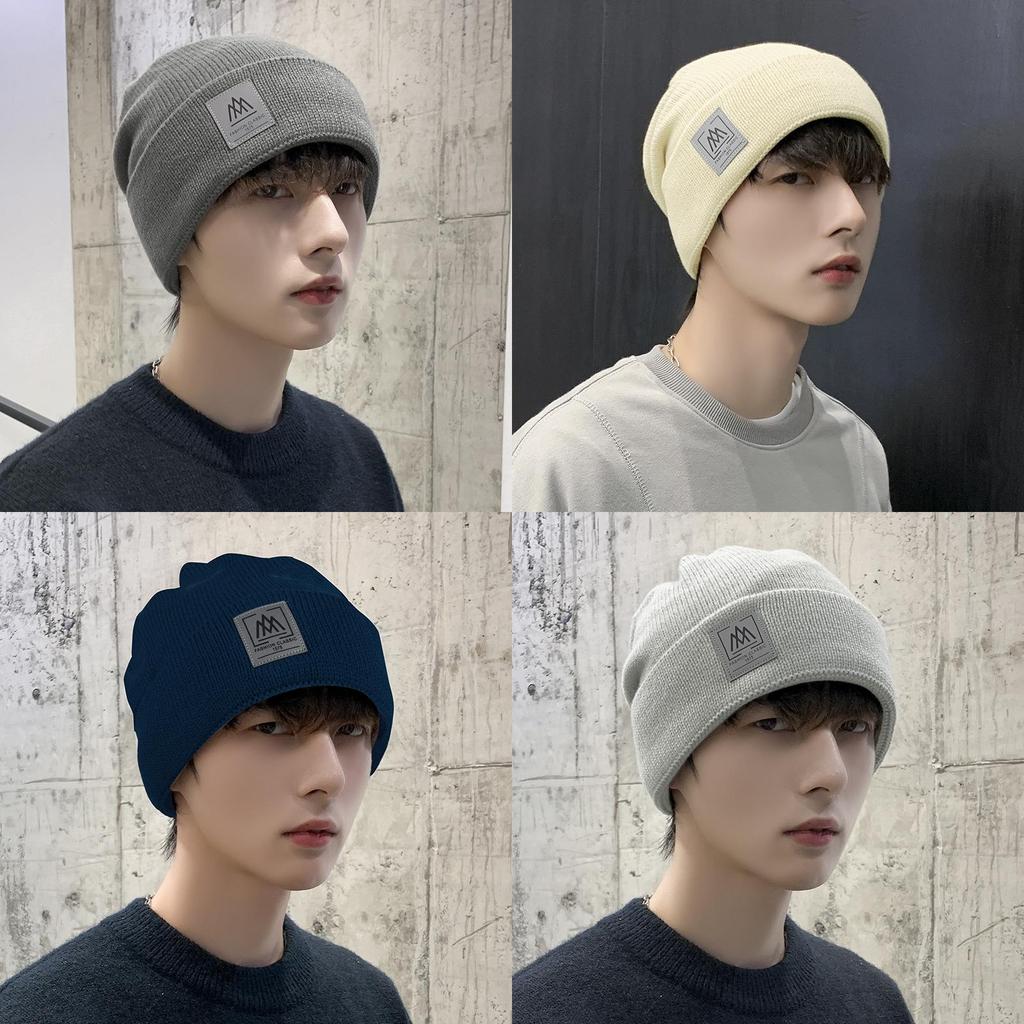 Knit Hat For Men Winter Warmth With Windproof Function And Letter Design For Casual Wear