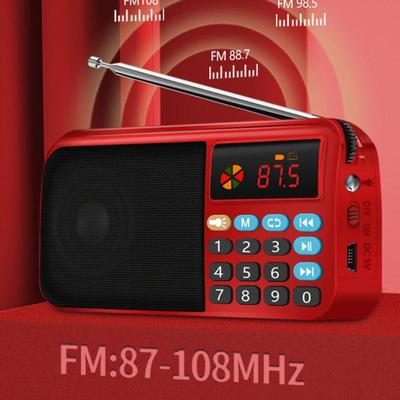 Portable Mini FM Radio Wireless Bluetooth 5.0 Speakers TF\USB\LED Flashling Function Support 3.5mm Earphone MP3 Player