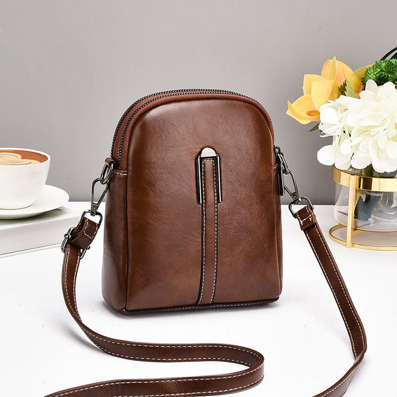 Handytasche Damen Sommer Neu Mini Kleine Tasche Modisch Vertikal Weiches Leder Schulter Umhängetasche Wechsel Damen Tasche
