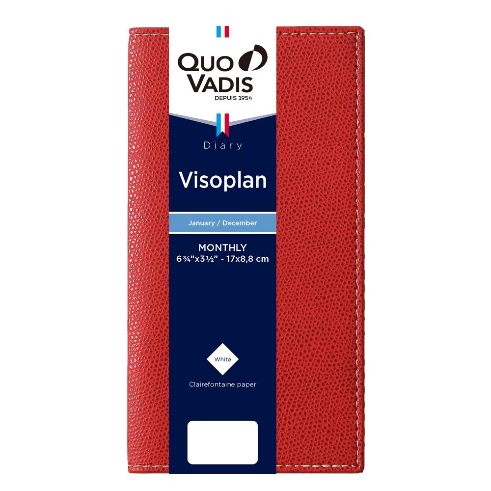 QUOVADIS 2026 Planner Diary  Buiso Plan / Club  (Monthly Block, January Start, Slim Size 17x8.8cm) red qv36702rd