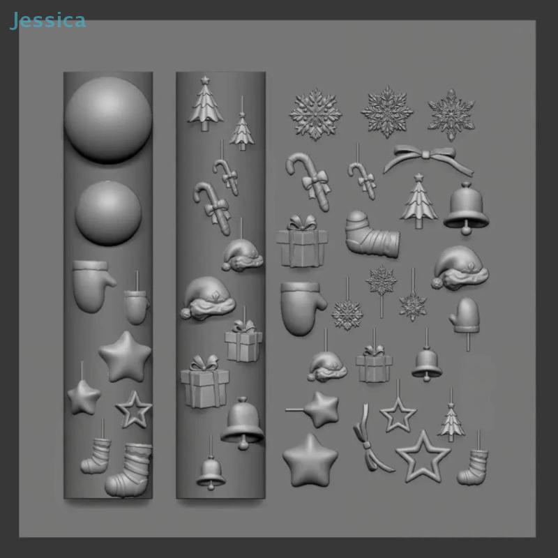 Christmas Series 3D Silicone Nail Art Molds Santa Claus Bear Snowflake Design DIY Transparent Manicure Decoration Templates