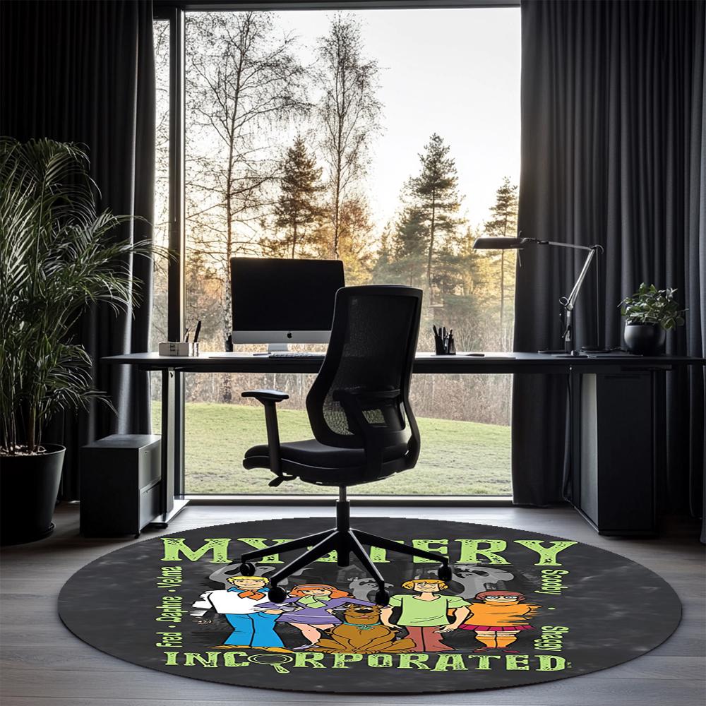 Scooby-Doo Bedrukte Ronde Vloerkleed Tapijt Stoelkussen Vloerkleed Entree Deurmatten, voor Kantoorstoel Woonkamer Slaapkamer Keuken.