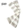 Elastic Thermal Leggings for Home Coral Fleece Leg Warmers Women, Thickened Winter Knee High Cozy Leisure Covers Socks, Striped/Solid Color,