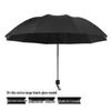 Large Dual-Purpose Sun and Rain Umbrella for 2-3 People, Reinforced Three-Fold Design with Printed Logo