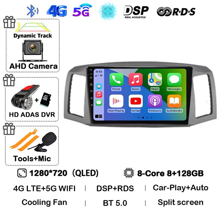 Android 14 Carplay Auto WIFI+4G For JEEP Grand Cherokee 2004 2005 2006 2007 Car Radio Multimedia Video Player GPS Stereo Audio