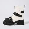 New Autumn Winter Black Warrior Chunky Heel Martin Boots Women Square Toe Trendy Boots