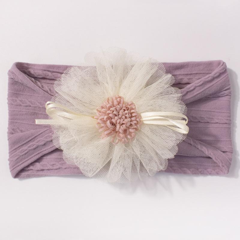 Hot-selling new baby headband cute mesh flower baby jacquard headscarf comfortable children's jewelry