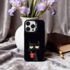S-Striped C-Coffee Cat Phone Case For iPhone17,16,15,14,13,12,11 Plus,Pro Max Candy Silver Plated Inside Cover