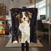 Black Australian Shepherd,pattern Flannel Blanket, High quality Comfortable for All Seasons, Home Decor, Warmth and Comfort, Perfect for Gifts.