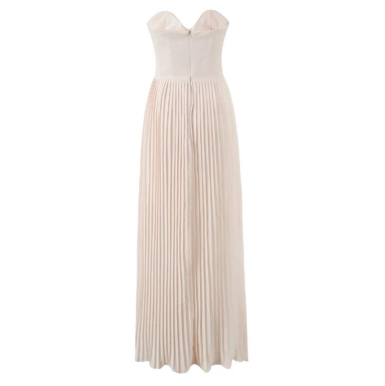 2025 Summer European & American Style One-Shoulder Solid Color Pleated Dress with Waist-Cinching for Women