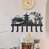 Wall Mounted Black Metal Key Holder Hat Rack For Hallway Kitchen Bathroom Bedroom