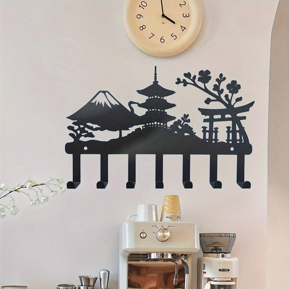Wall Mounted Black Metal Key Holder Hat Rack For Hallway Kitchen Bathroom Bedroom