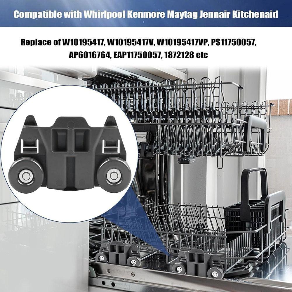 

Heat-resistance Dishwasher Wheels Rack for Whirlpool/Kenmore/Maytag/JennAir