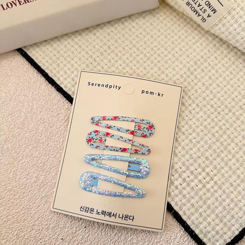 Lot de 4 barrettes d'été pour enfants, jolies pinces à cheveux à paillettes, style dessin animé, accessoires pour cheveux, couvre-chefs, Kawaii, nouvelle collection 2025