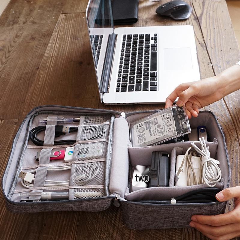 Norson Travel Power Bank & Earphone Storage Bag with Cosmetic Compartments