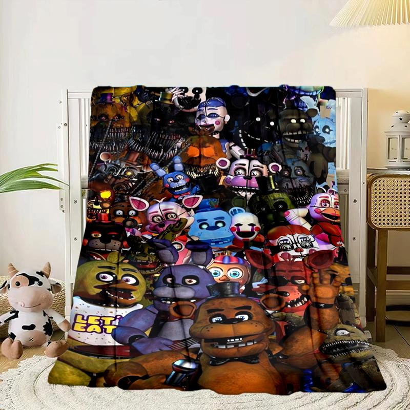

Five Nights At bears Horror Blanket Flannel Blanket for bed, sofa, Camping, Hiking, Picnic Essentials, gift for family Fan gifts 75x90cm